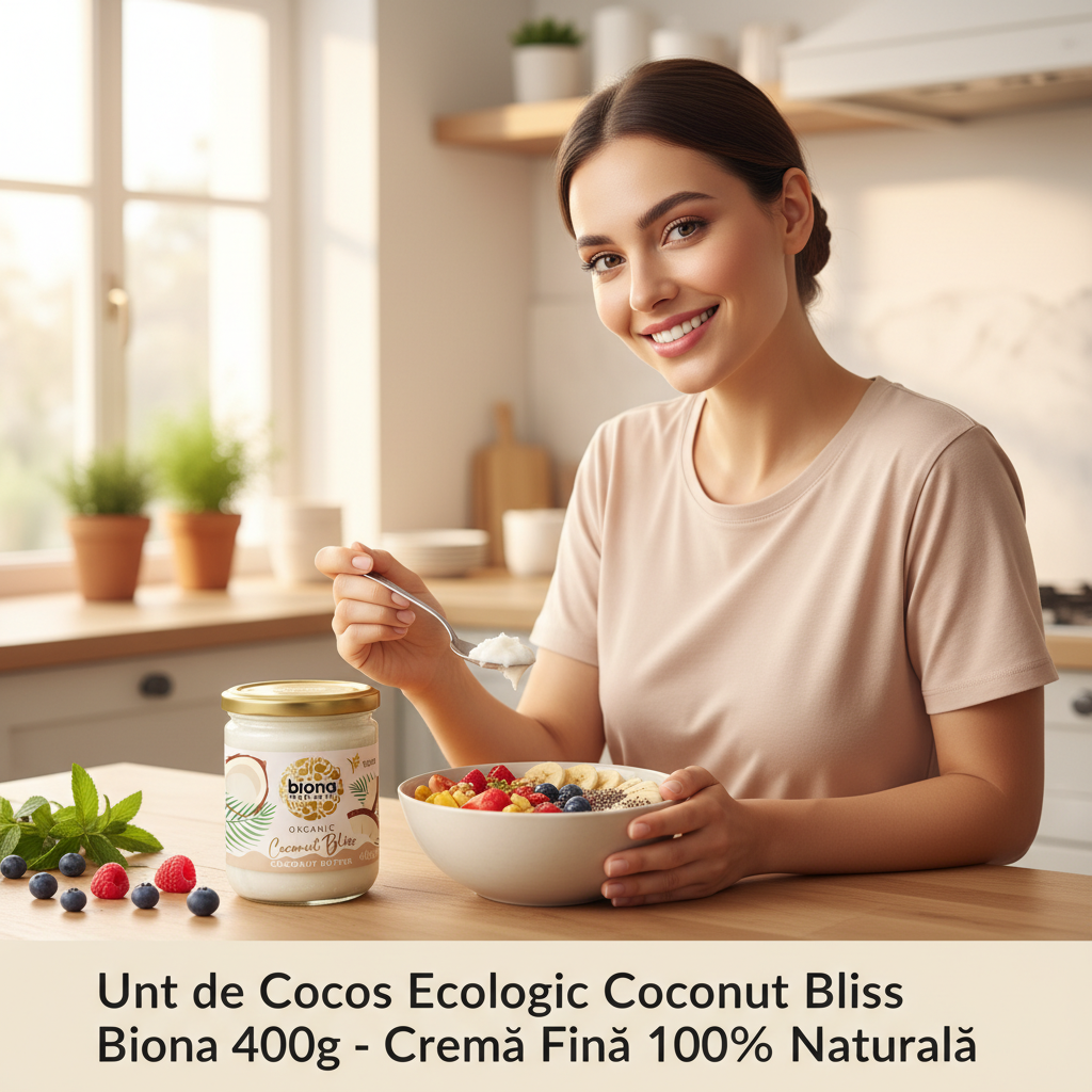 Unt de Cocos Ecologic Coconut Bliss Biona 400g - Cremă Fină 100% Naturală 3