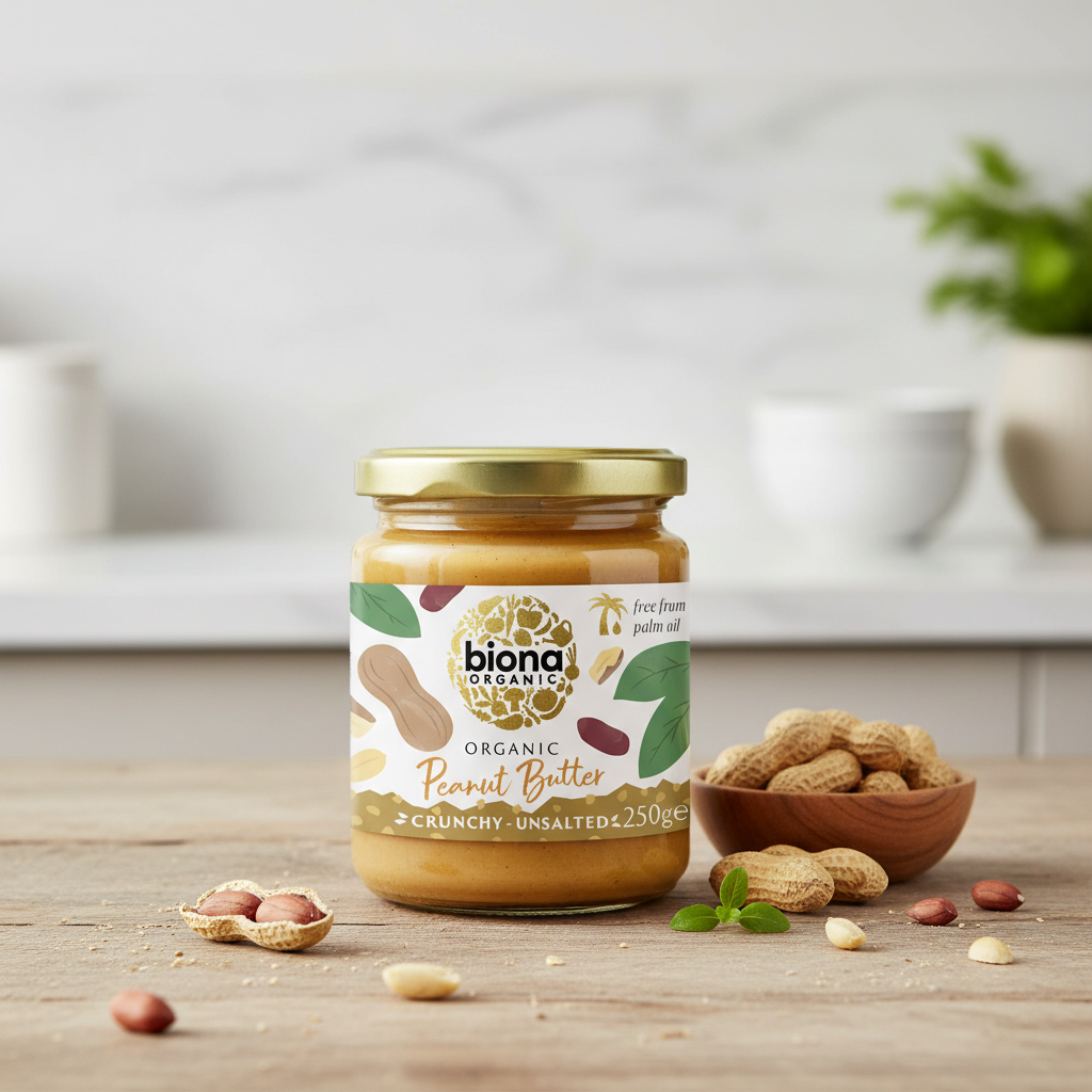 Cremă de Arahide Crunchy Bio Fără Sare - 100% Arahide Prăjite Biona 250g