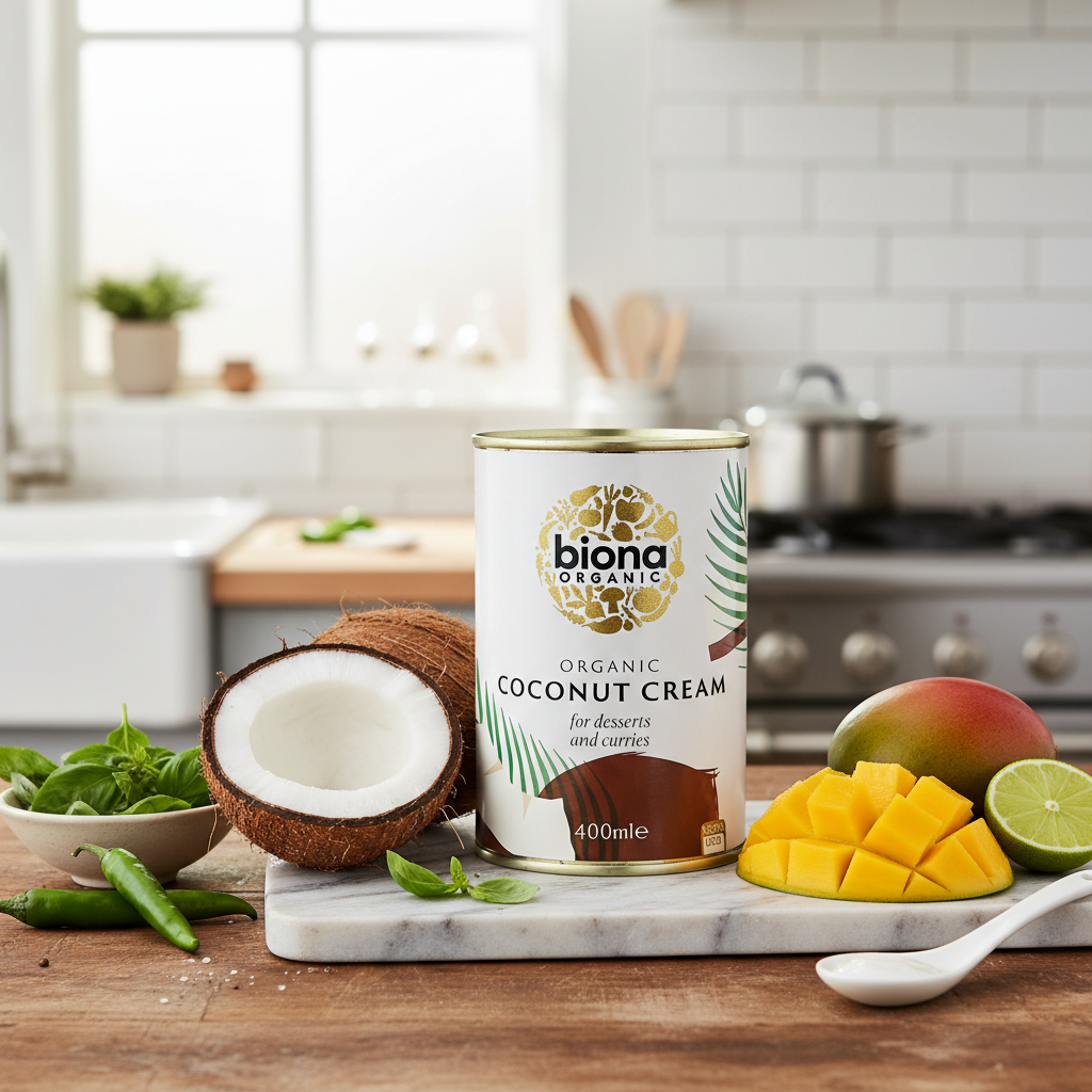 Cremă de Cocos Bio Biona 400ml – Textură Densă și Bogată pentru Preparate Culinare 2