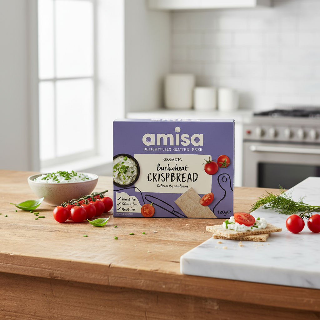 Crispbread din Hrișcă Integrală Bio Fără Gluten Amisa - Pâinici Crocante și Nutritive 120g 2
