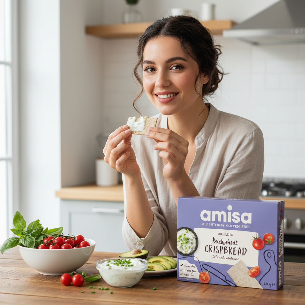 Crispbread din Hrișcă Integrală Bio Fără Gluten Amisa - Pâinici Crocante și Nutritive 120g 3