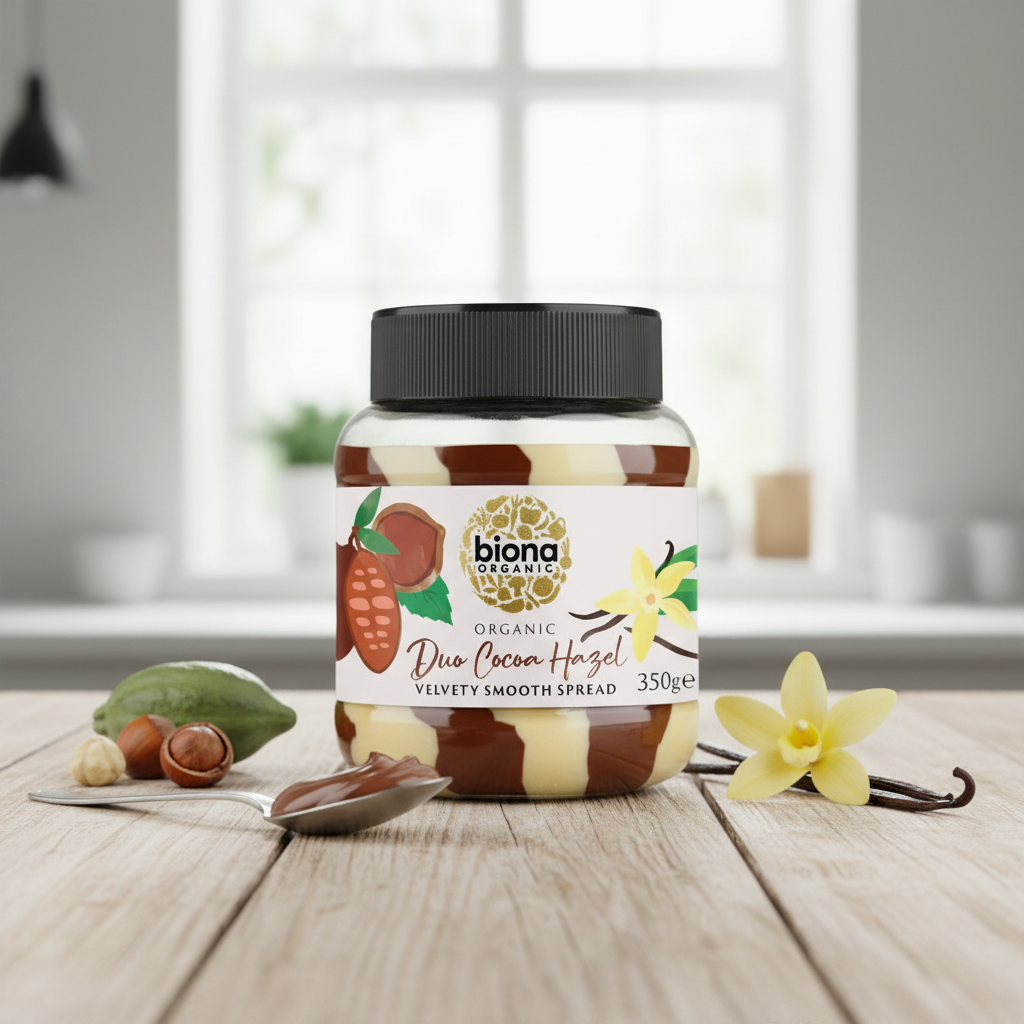 Crema de Ciocolata cu Alune Duo Swirl Bio Biona 350g - Tartinabilă Organică Irezistibilă