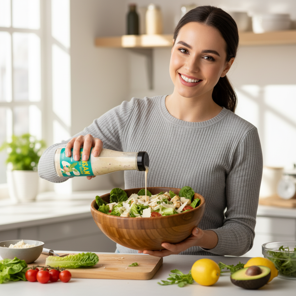 Dressing Caesar Bio Bonsan 310ml – Gust Autentic, Vegan, Perfect pentru Salate Sănătoase 3