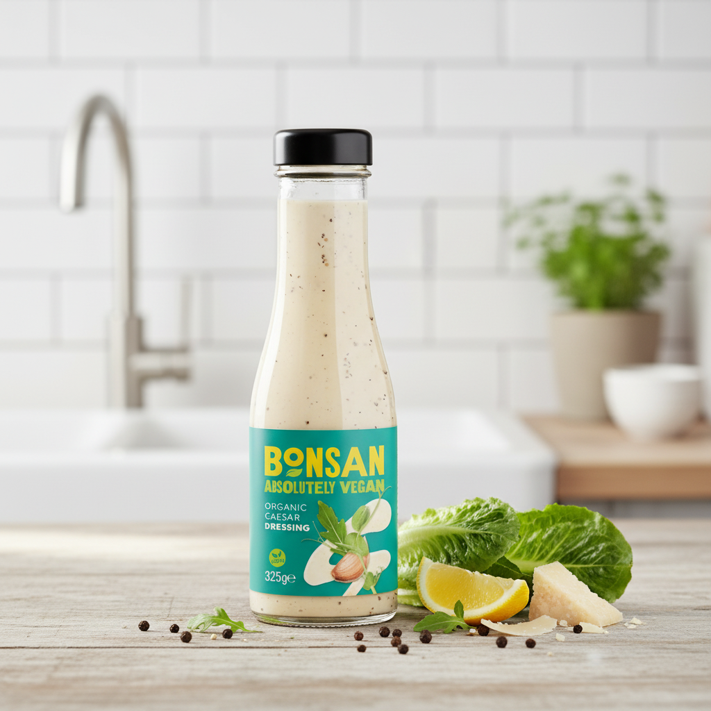 Dressing Caesar Bio Bonsan 310ml – Gust Autentic, Vegan, Perfect pentru Salate Sănătoase