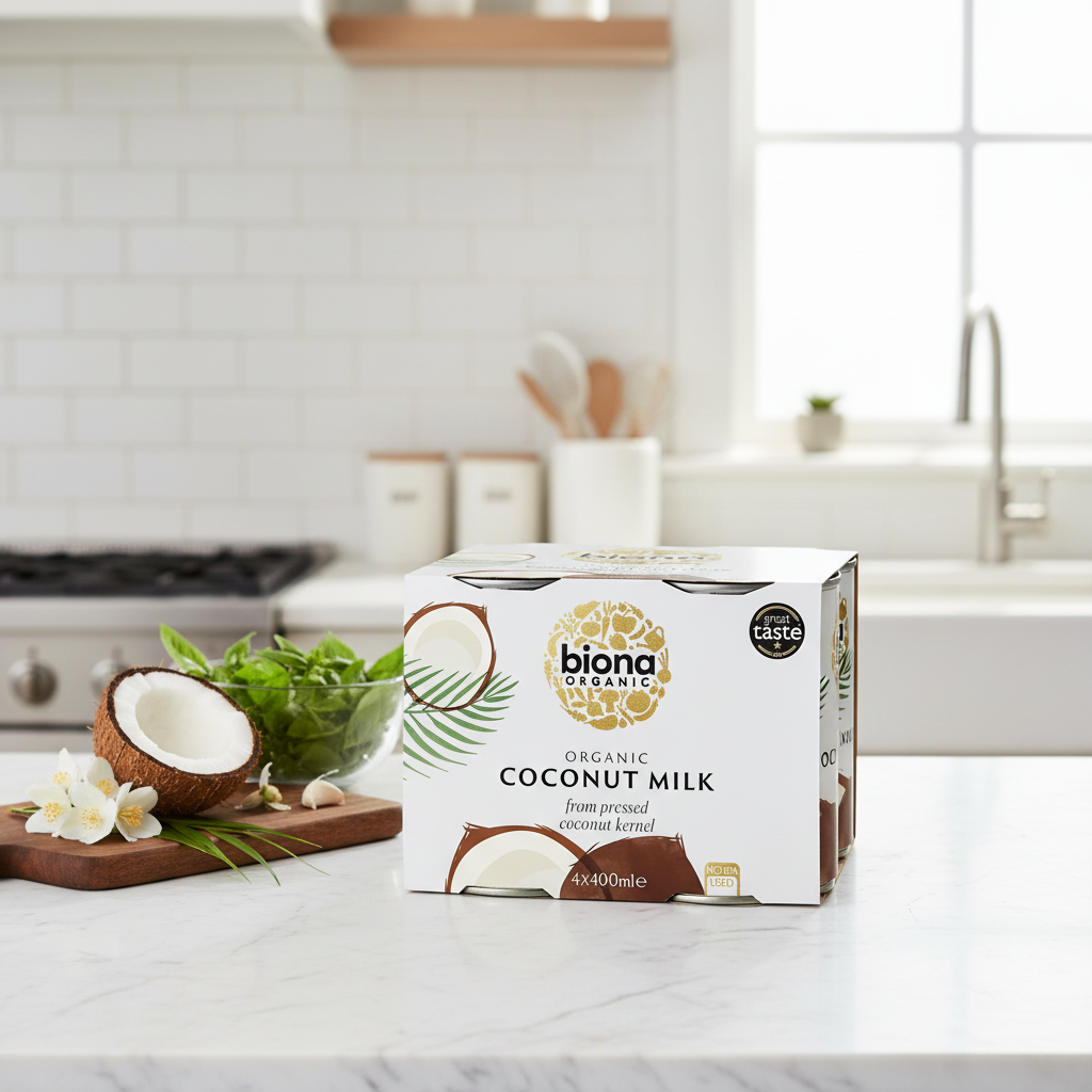 Băutură de Cocos Bio Biona Pachet Economic 4 x 400ml - Lapte de Cocos Premium Fără Aditivi