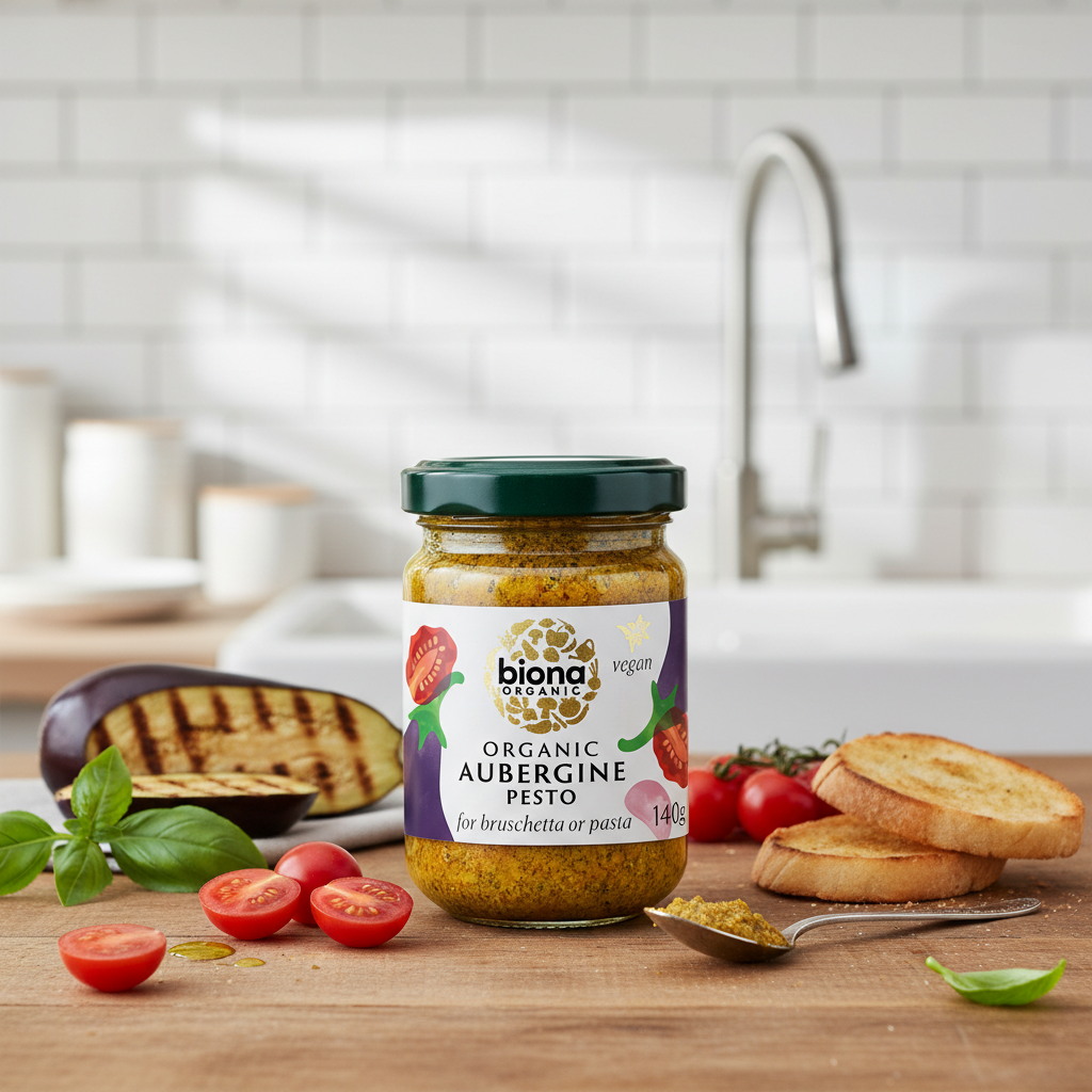 Pesto Bio din Vinete și Roșii Uscate - Biona Organic 140g 2