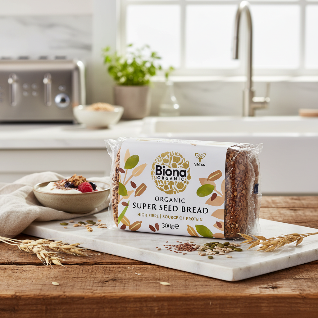 Pâine Bio cu Ovăz și Mix de Semințe Biona Organic 300g - Sursă de Fibre și Proteine