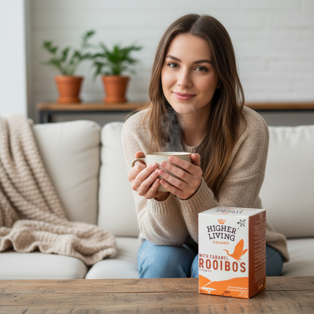 Ceai Bio Rooibos cu Caramel Higher Living: Infuzie Delicioasă Fără Cafeină, 20 Plicuri (40g) 3