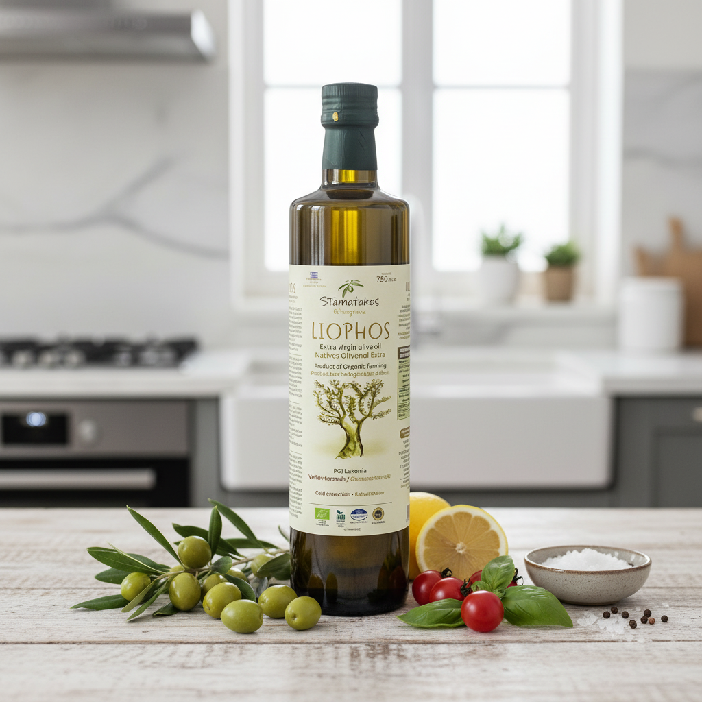Ulei de Măsline Extravirgin Liophos Bio 750ml – Artizanal din Grecia, Presat la Rece, Soi Koroneiki 2