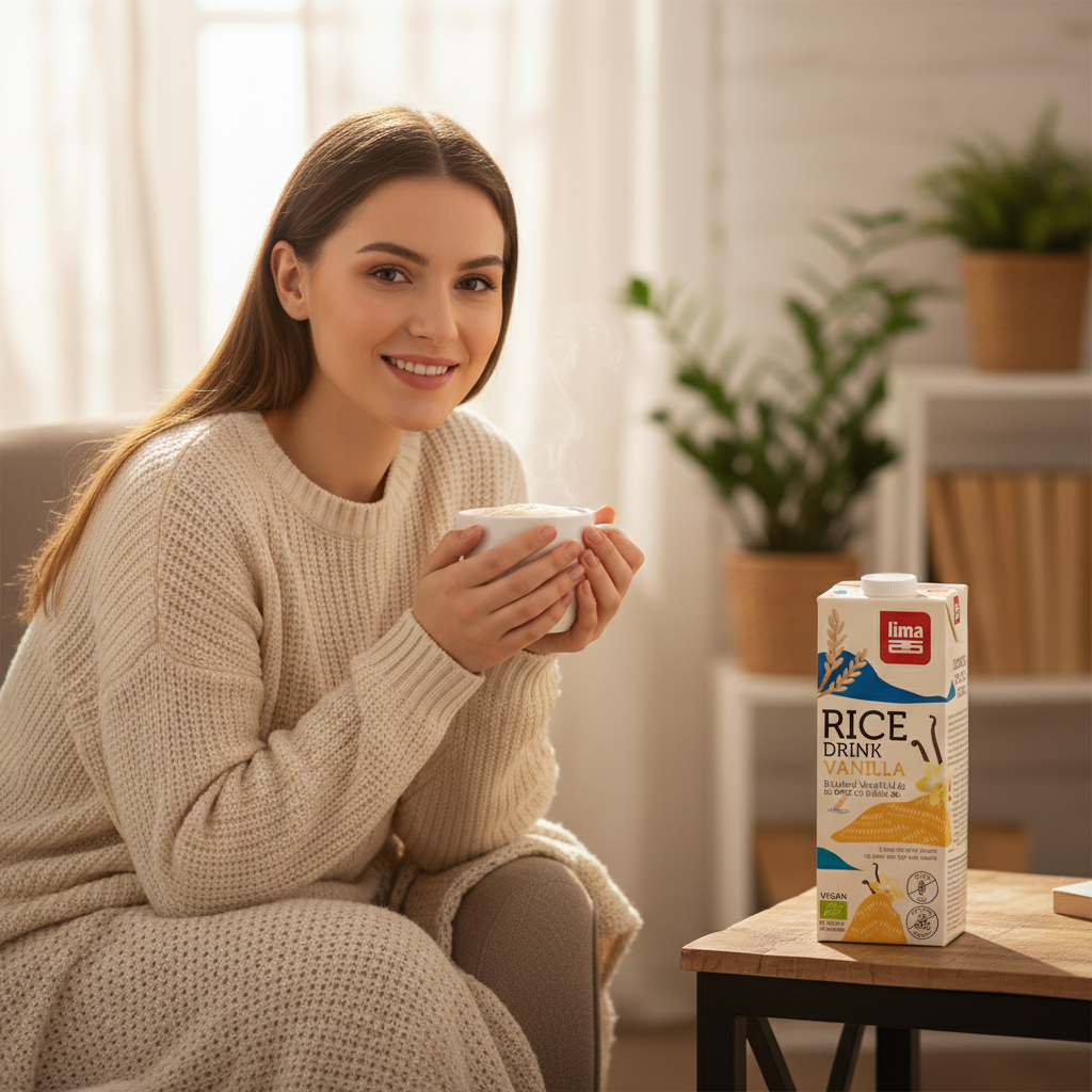 Băutură Vegetală de Orez cu Vanilie Bio – O Alternativă Premium Fără Gluten și Fără Lactoză, Lima 1L 3