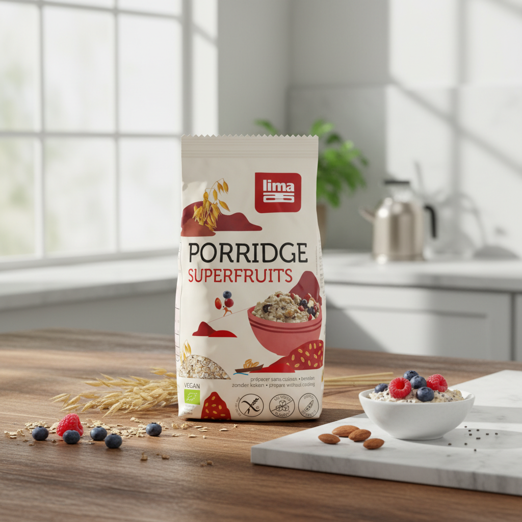 Porridge Express Bio cu Ovăz Fără Gluten și Superfructe - Lima 350g