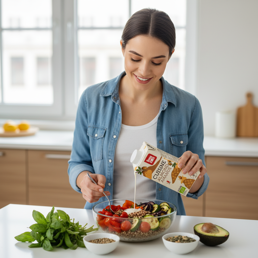 Cremă de Migdale pentru Gătit Bio Lima – Alternativă Vegană și Fără Gluten la Smântână, 200ml 3