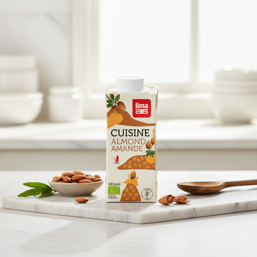 Cremă de Migdale pentru Gătit Bio Lima – Alternativă Vegană și Fără Gluten la Smântână, 200ml