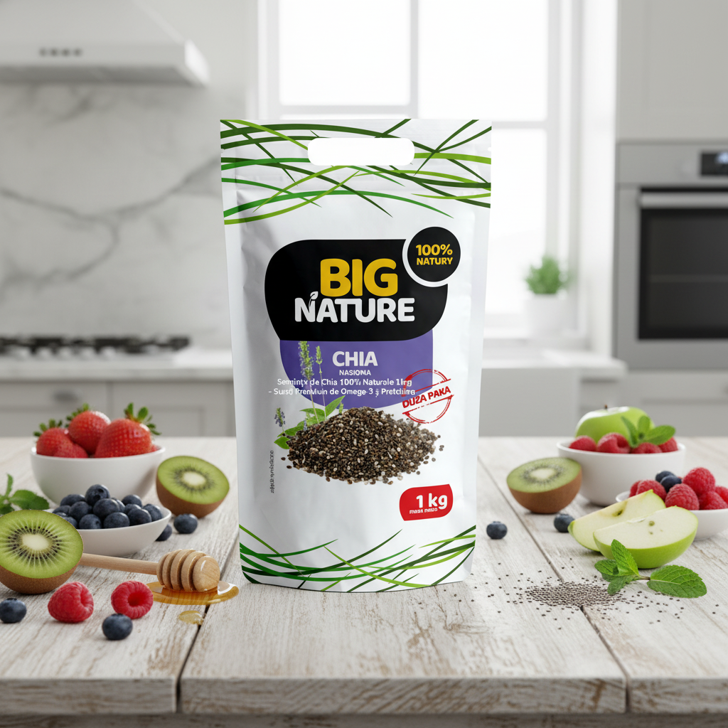 Semințe de Chia 100% Naturale Big Nature 1kg - Sursă Premium de Omega-3 și Proteine 2