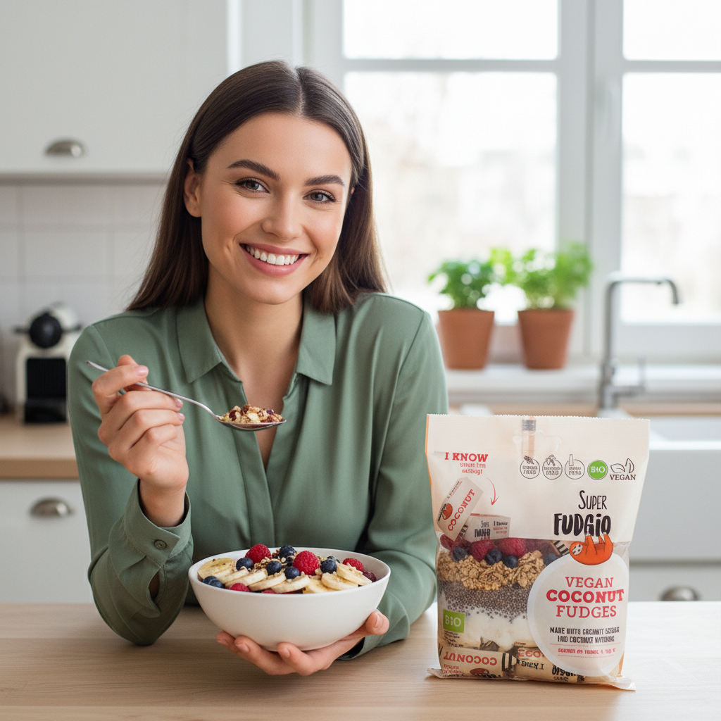 Caramele Bio Vegane cu Cocos Super Fudgio - Fără Gluten & Lactoză, Îndulcite Natural 150g 3