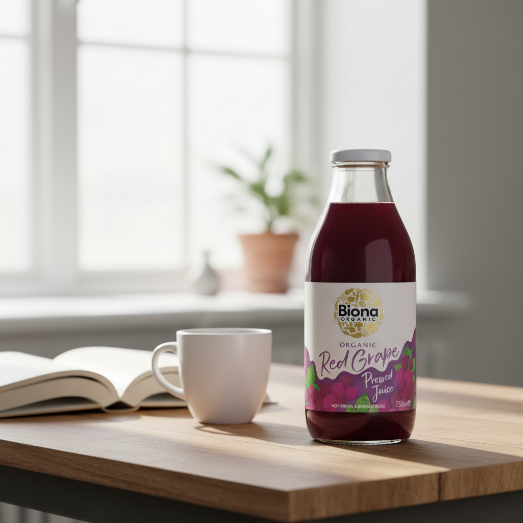 Suc de Struguri Roșii Bio Presat Biona 750ml – Puritate 100% Fără Concentrat