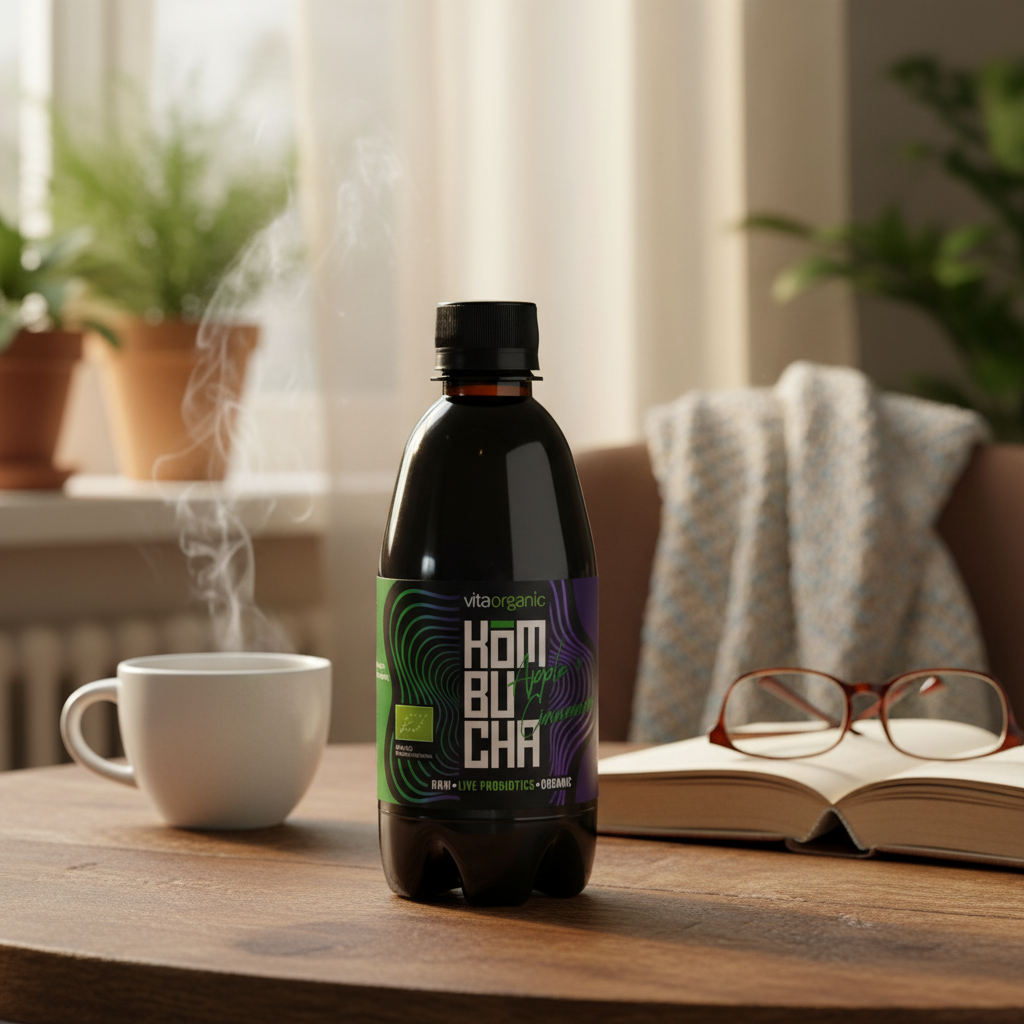 Kombucha Ecologică cu Mere și Scorțișoară, Fermentație Naturală, 330ml, Vita Organic 2
