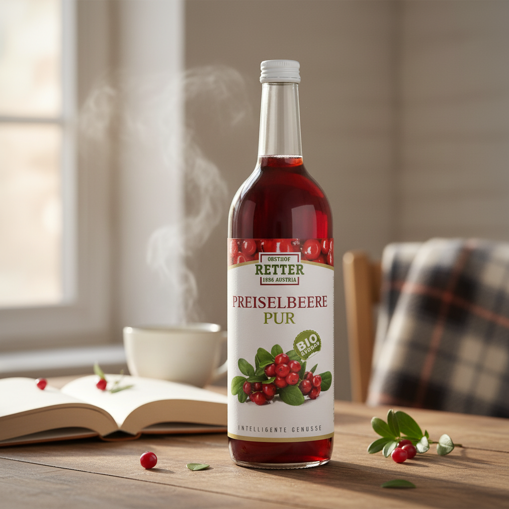 Suc de Merișor Pur Bio Retter 750ml - Extract Natural Nefiltrat din Super-Fructe 2