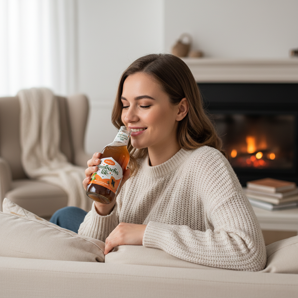 Kombucha Life cu Papaya - Băutură Fermentată Naturală cu Probiotice și Vitamine, 500ml 3