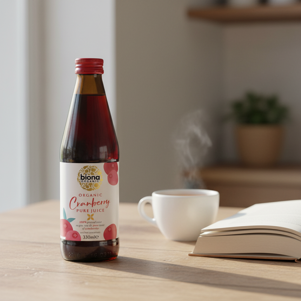 Suc de Merișoare Pur Ecologic Biona, 330ml – 100% Presat la Rece, Fără Zahăr Adăugat