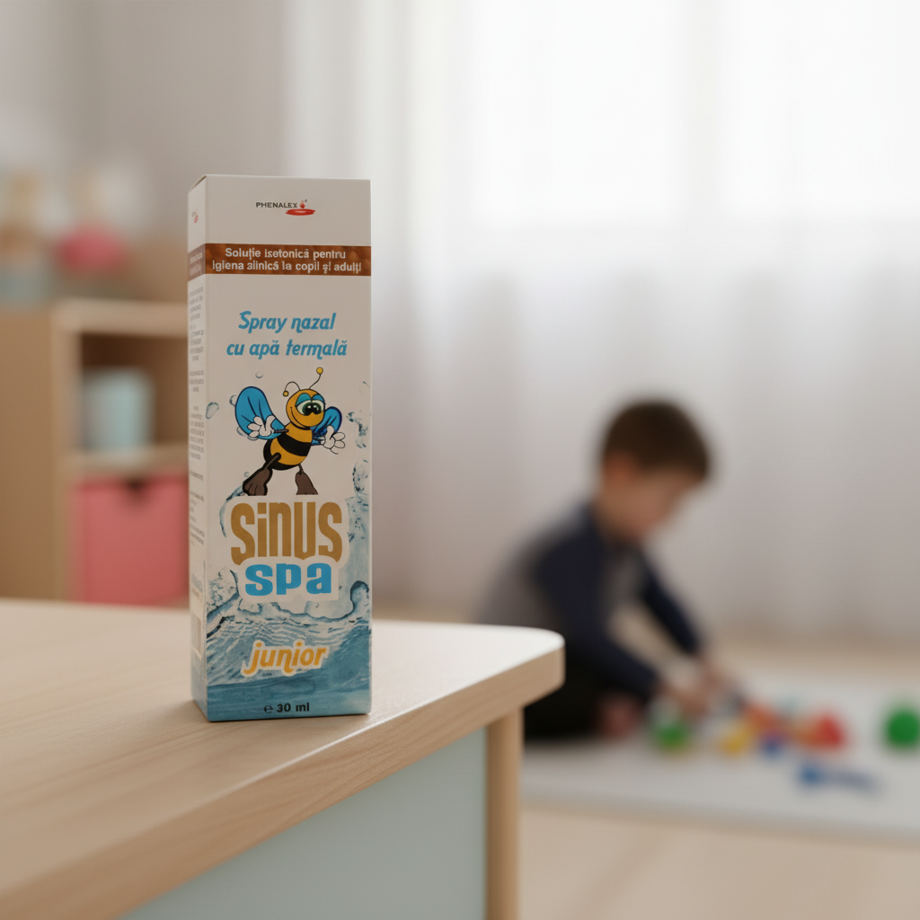 Spray Nazal Sinus Spa Junior: Soluție Izotonică cu Apă Termală și Propolis pentru Copii și Adulți (30ml)