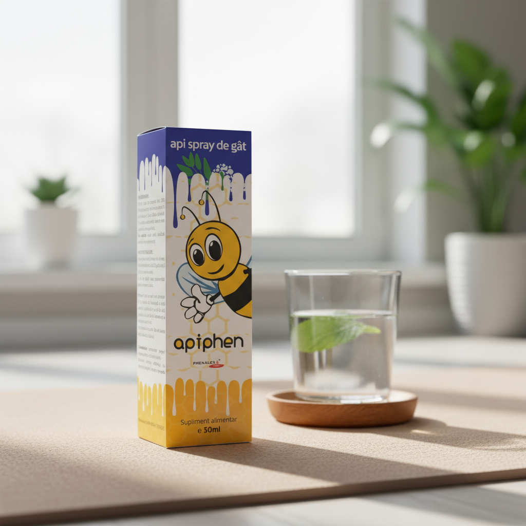 Apiphen Api Spray de Gât cu Propolis și Salvie - Soluție Naturală Fără Alcool pentru Copii și Adulți
