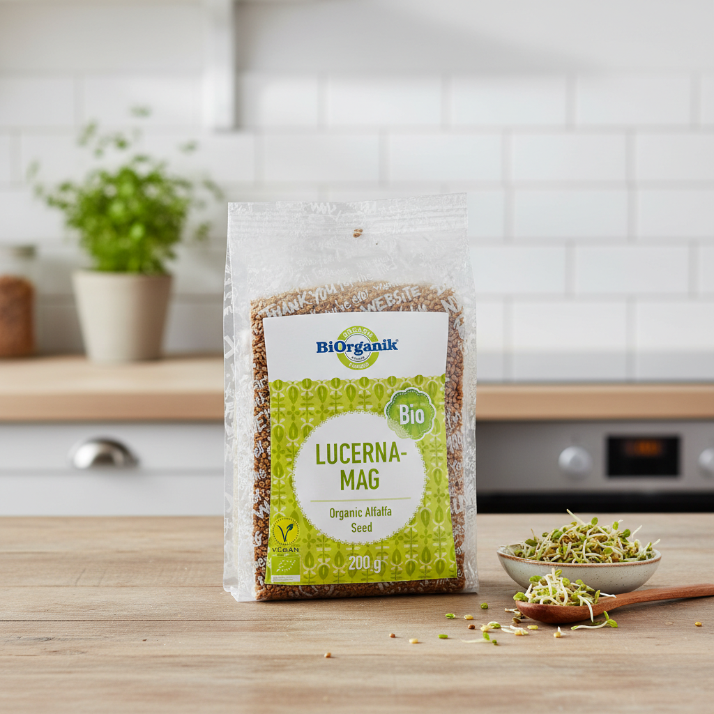 Semințe de Lucernă (Alfalfa) Bio pentru Germinat 200g Biorganik - Sursă Naturală de Vitalitate