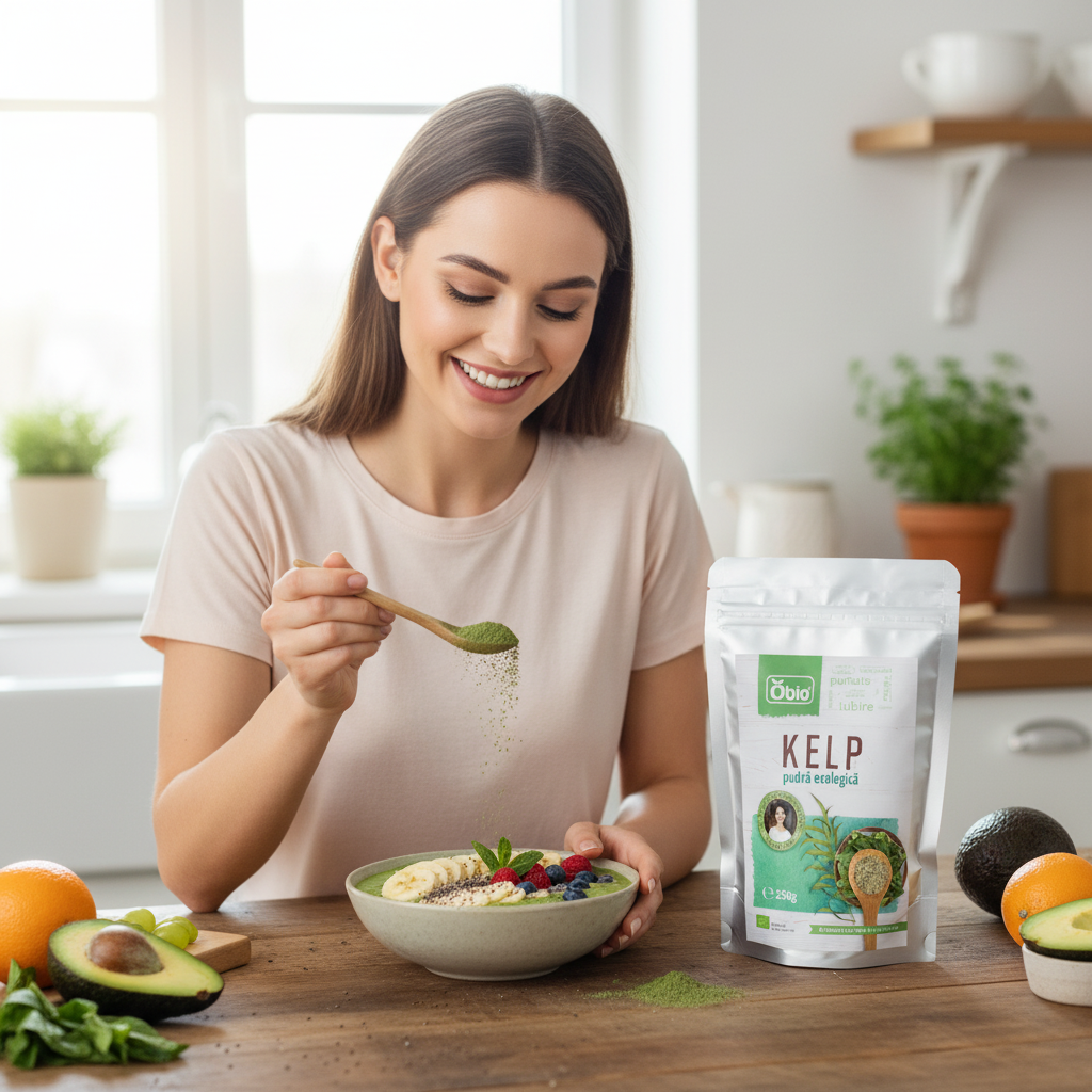 Pudră de Kelp Bio Obio 250g - Sursă Naturală de Iod pentru Susținerea Tiroidei și a Metabolismului 3