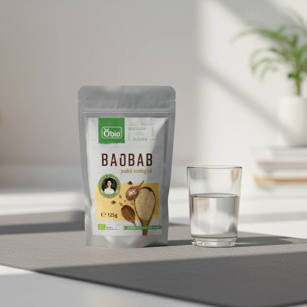 Pudră Bio de Baobab 125g Obio | Superaliment African Bogat în Vitamina C