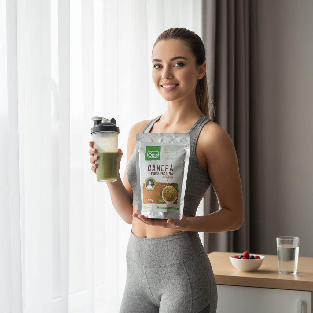 Proteină de Cânepă Bio Raw - Sursă Completă de Aminoacizi și Omega 3-6-9 (250g) Obio 3
