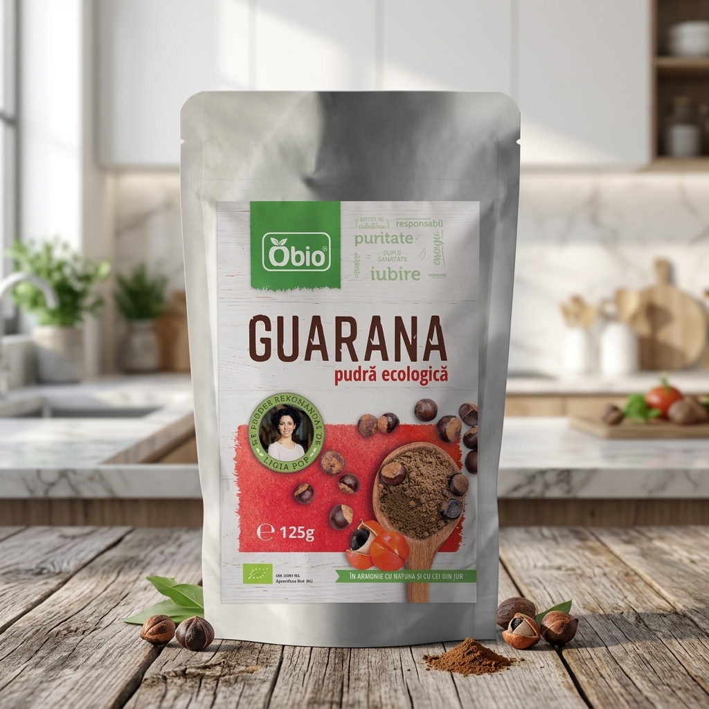 Pudră de Guarana Ecologică Obio 125g - Energizant Natural din Inima Amazonului