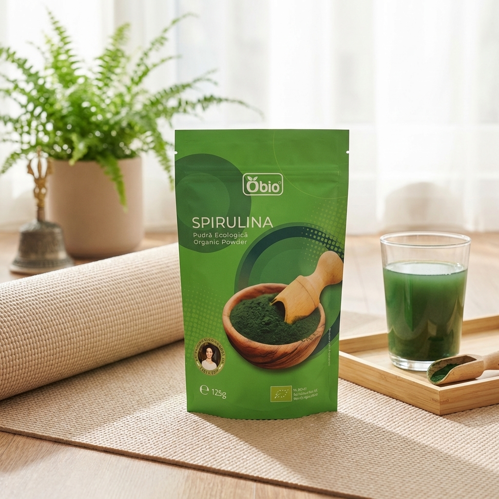 Spirulină Pulbere Bio 100% Naturală Obio 125g - Superaliment Bogat în Proteine și Antioxidanți 2