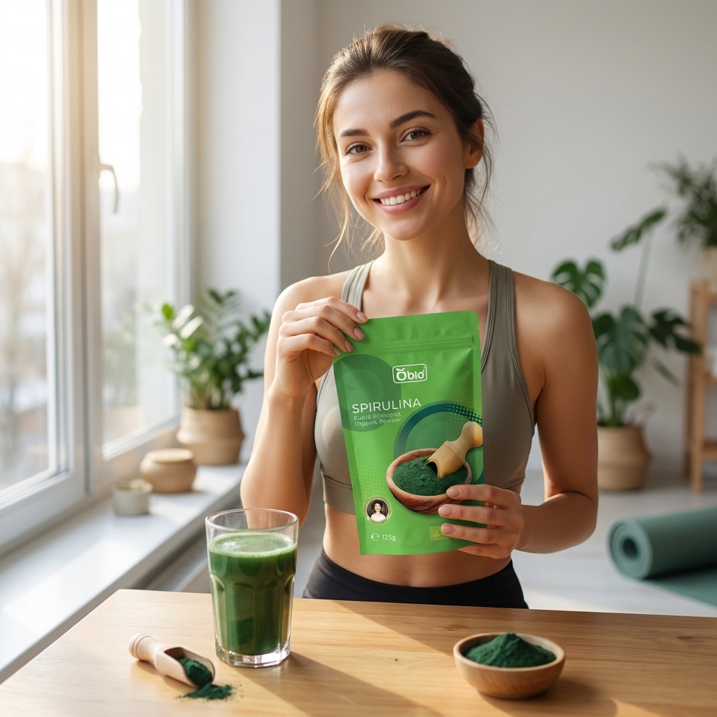 Spirulină Pulbere Bio 100% Naturală Obio 125g - Superaliment Bogat în Proteine și Antioxidanți 3