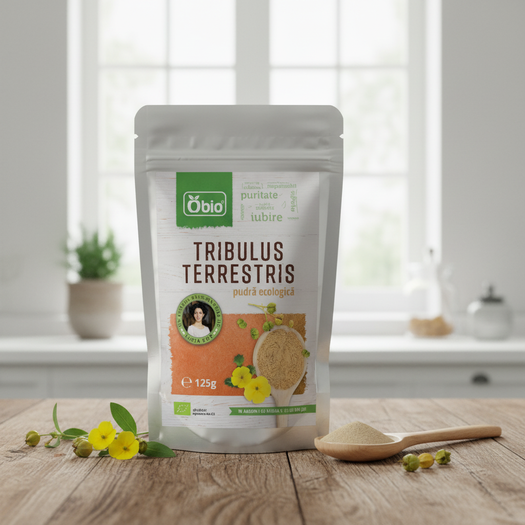 Pudră Bio de Tribulus Terrestris 125g Obio - Tonic Natural pentru Vitalitate și Funcție Renală