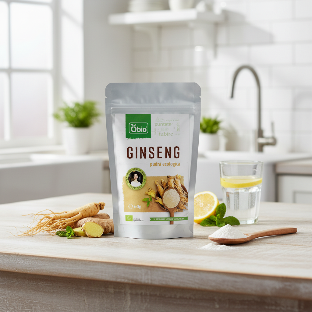 Ginseng Panax Pudră Bio 60g Obio - Rădăcina Vitalității pentru Energie și Claritate Mentală 2