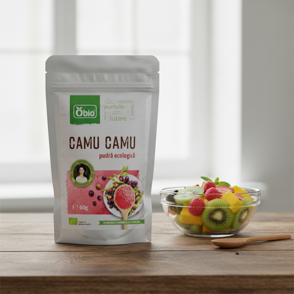 Camu Camu Pudră Bio Raw Obio 60g - Superaliment Puternic pentru Imunitate & Vitalitate