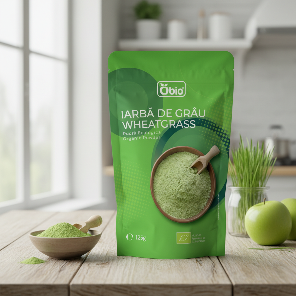 Iarbă de Grâu Pudră Bio Obio, 125g | Superaliment Alcalinizant