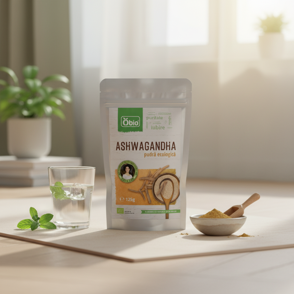 Ashwagandha Pudră Ecologică Obio 125g - Adaptogen Natural pentru Echilibru Mental și Vitalitate 2