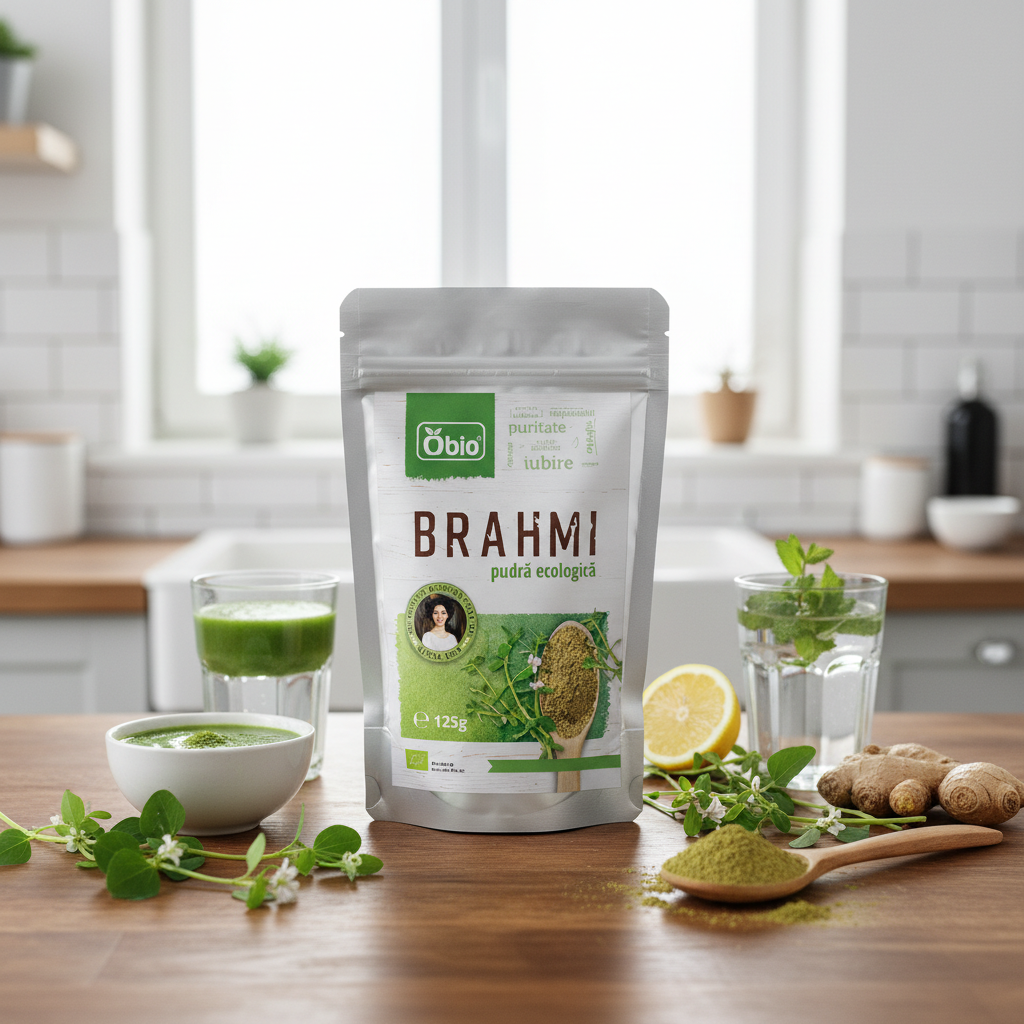 Brahmi Pudră Bio Ayurvedică Obio 125g: Tonic pentru Minte și Tratament Regenerant pentru Păr 2
