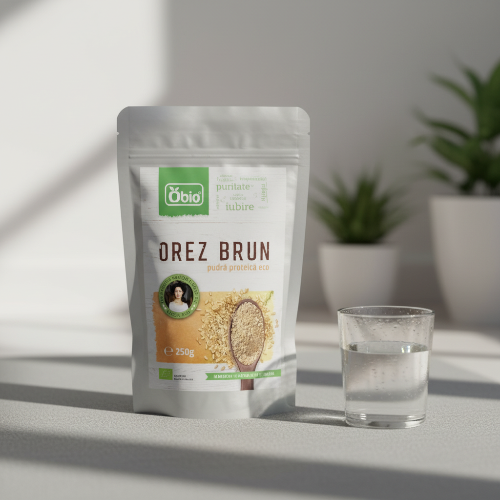 Pudră Proteică din Orez Brun Bio 100% Naturală Obio – Sursă Vegetală Premium 250g