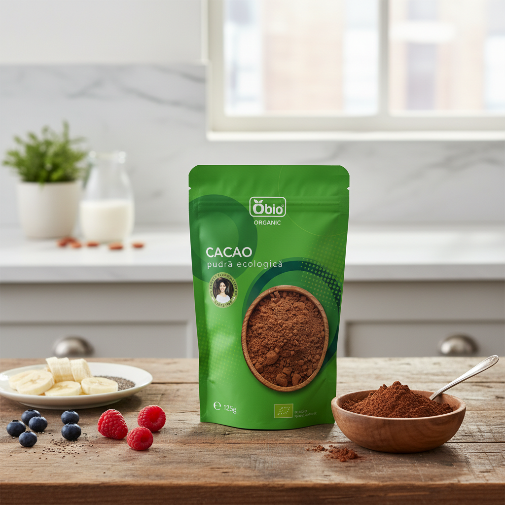 Cacao Pudră Bio Crudă (Raw) 125g - Obio - Superaliment Natural Neprocesat Termic 2