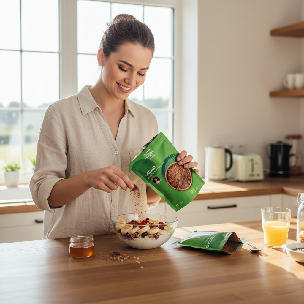 Cacao Pudră Bio Crudă (Raw) 125g - Obio - Superaliment Natural Neprocesat Termic 3