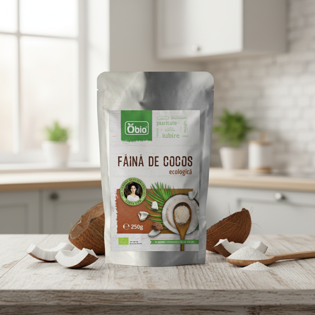Făină de Cocos Bio Obio 250g - Alternativa Perfectă Fără Gluten pentru Patiserie