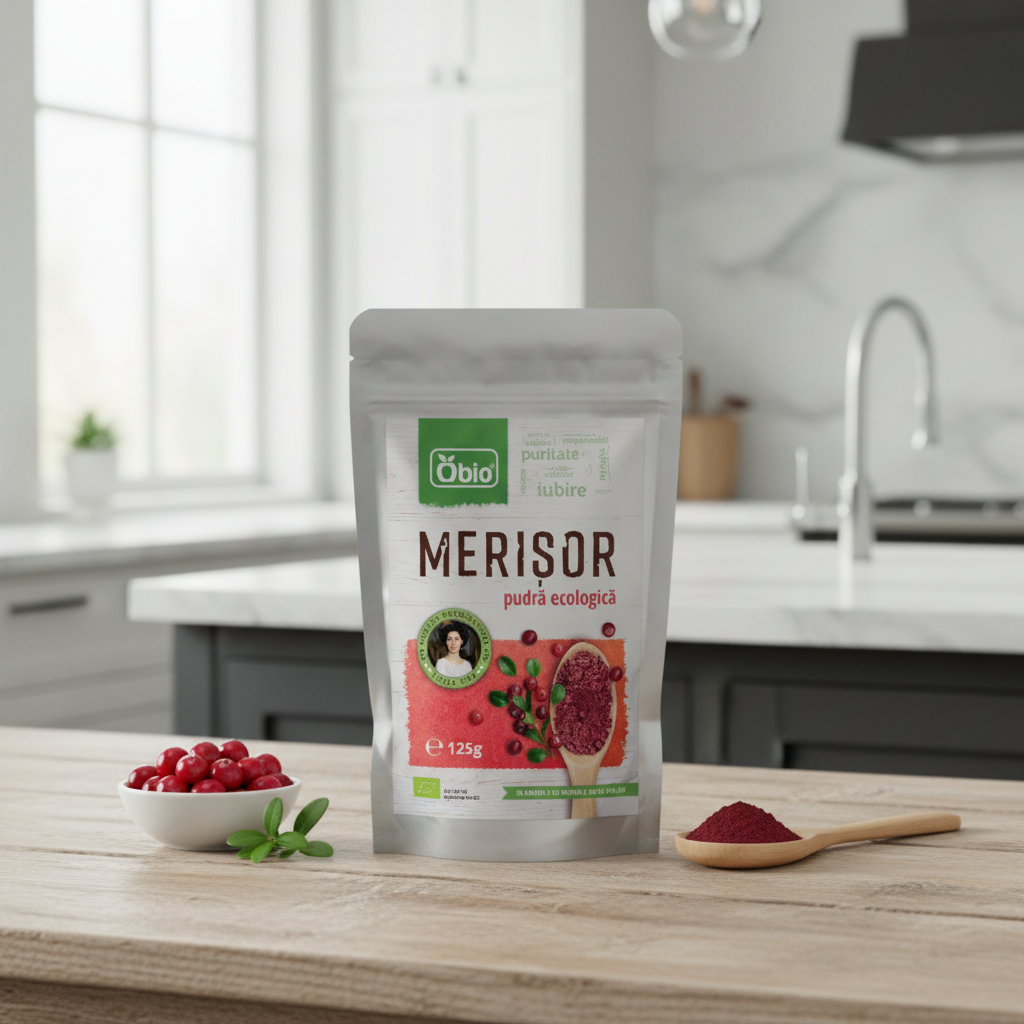 Pudră de Merișor Bio Obio 125g - Antioxidant Natural și Superaliment Pur