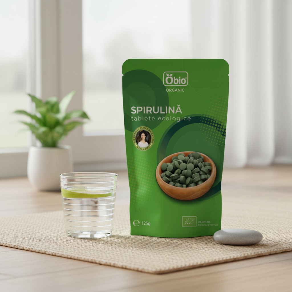 Spirulină Tablete Bio 125g (250 buc) Obio - Superaliment Ecologic pentru Vitalitate și Detoxifiere 2