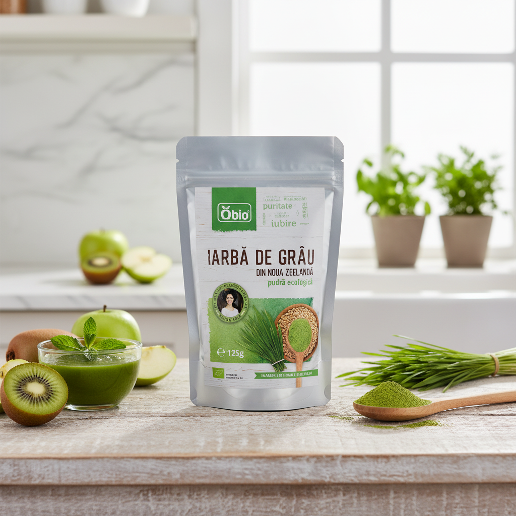 Pulbere Bio de Iarbă de Grâu din Noua Zeelandă, 125g | Obio 2