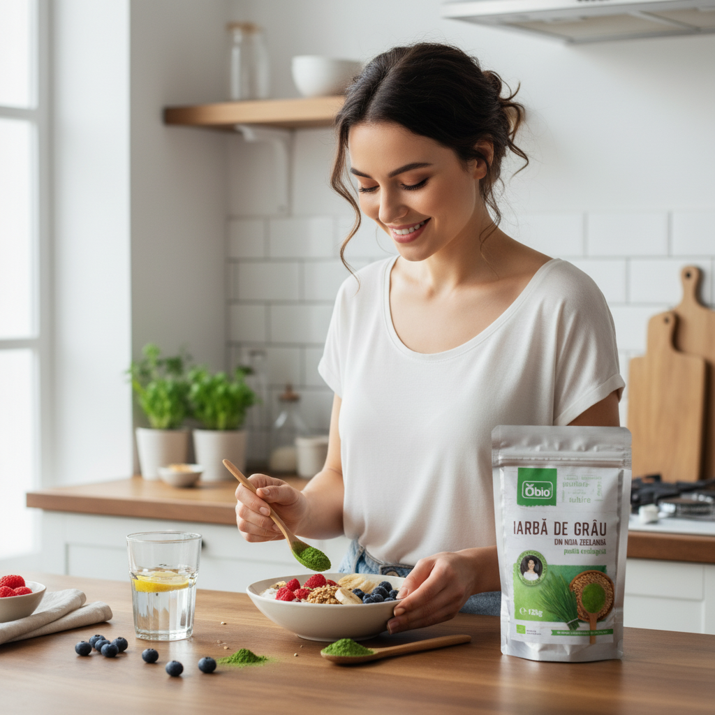 Pulbere Bio de Iarbă de Grâu din Noua Zeelandă, 125g | Obio 3