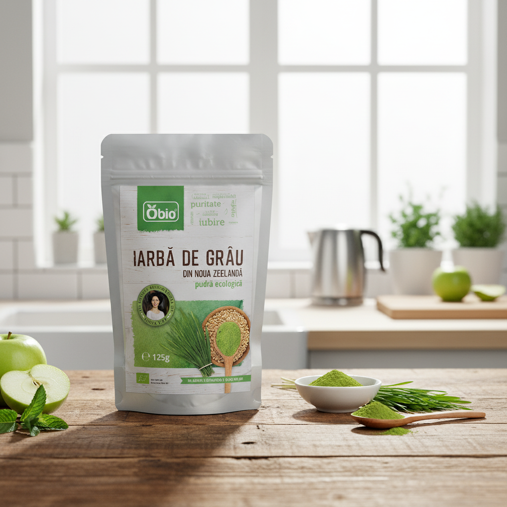 Pulbere Bio de Iarbă de Grâu din Noua Zeelandă, 125g | Obio