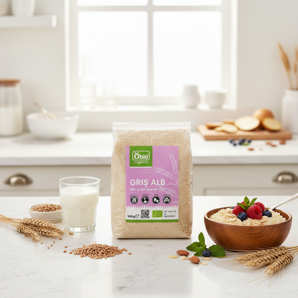 Griș Alb din Grâu Spelta Bio - Obio 500g | Alternativa Nutritivă la Grișul Clasic 2