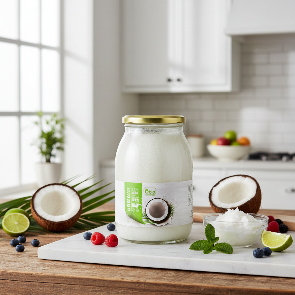 Ulei de Cocos Virgin Bio, Presat la Rece și Raw, 1000ml - Obio 2